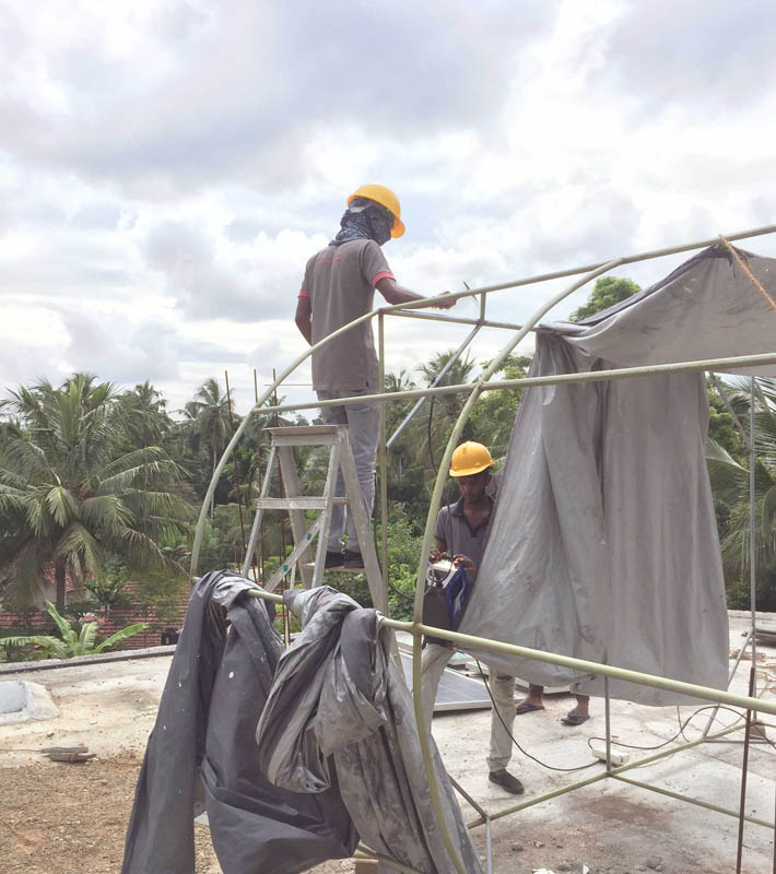 Building Green house at Tritech Green Energy (Pvt.) Ltd. premises.
